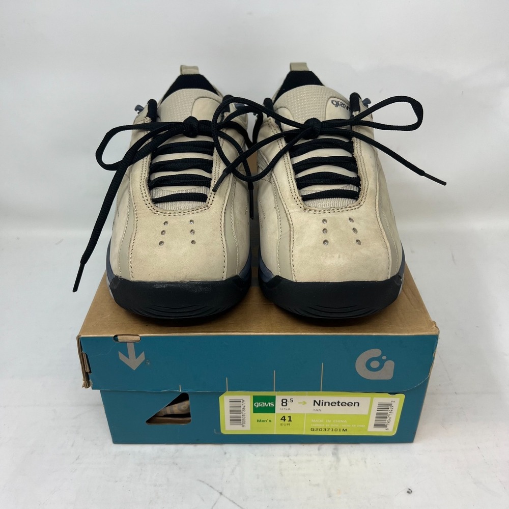 Gravis Nineteen Sneakers Men's 8.5 Tan Suede Black Laces Skate Style VTG NIB - Picture 15 of 15
